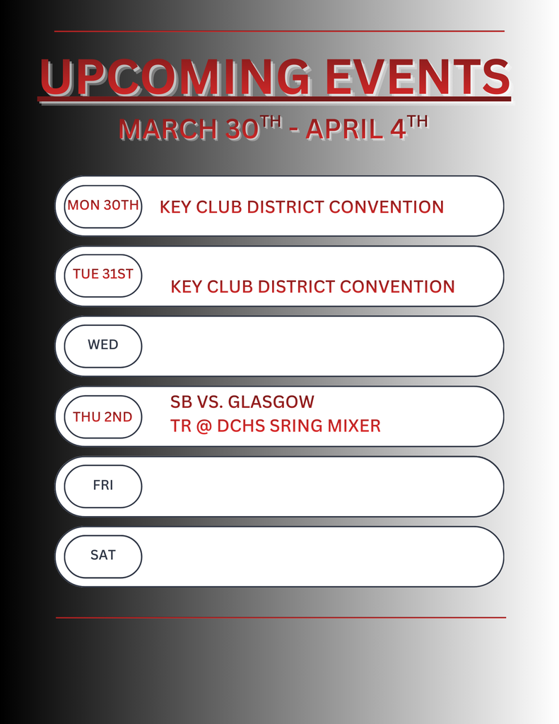 DCHS Activities 3/30-4/4
