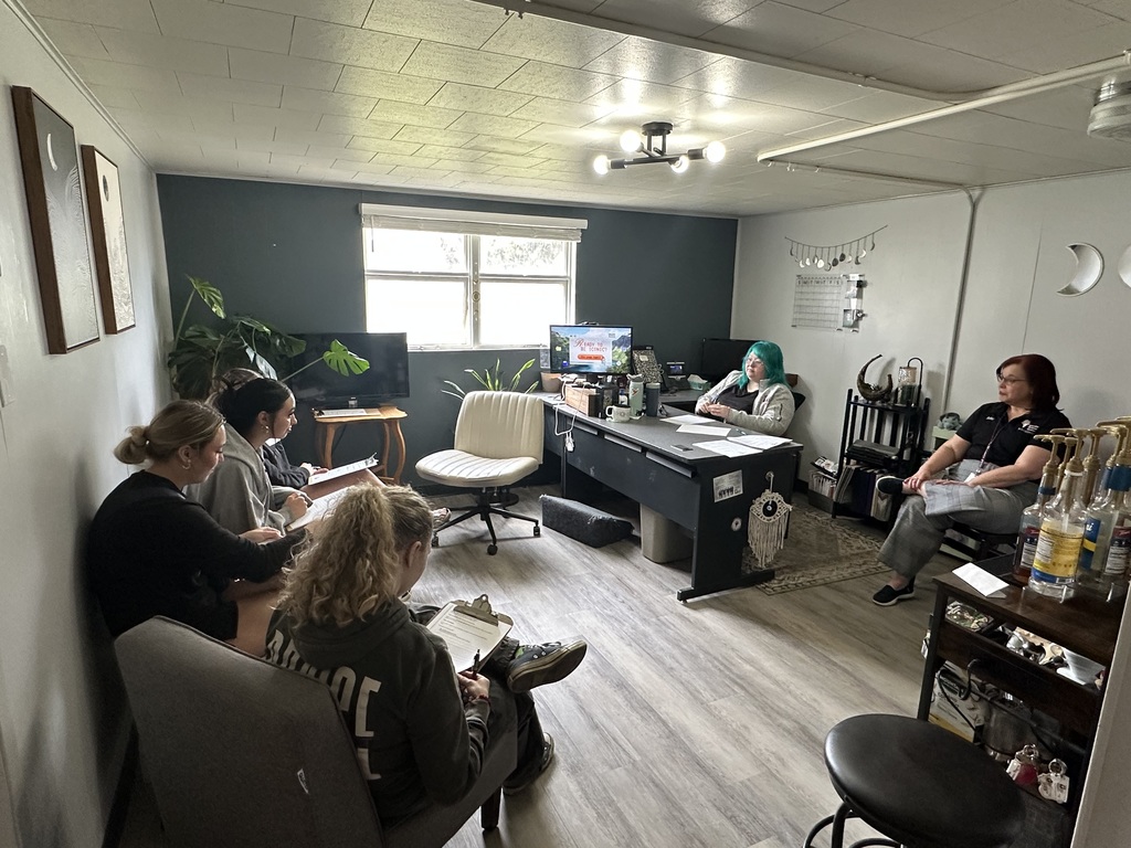 Students visiting with GMC employees