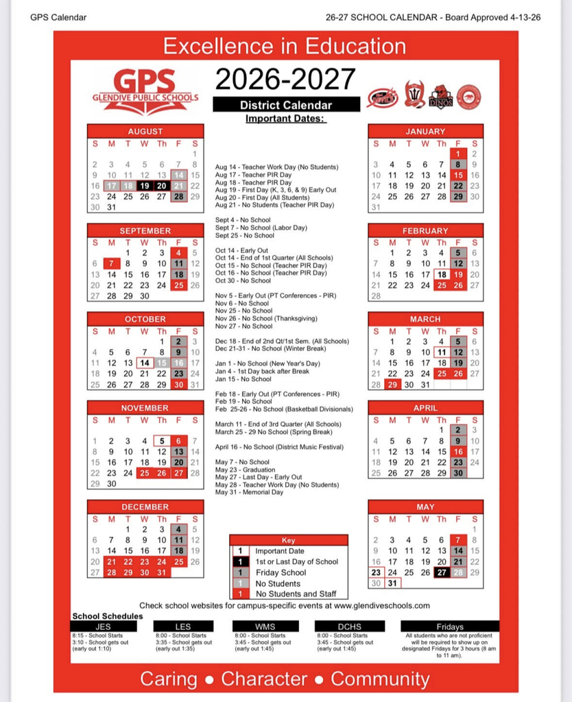 red/white/black calendar