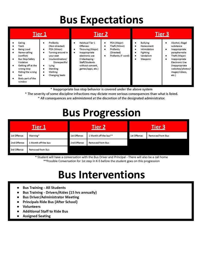 black and white bus information
