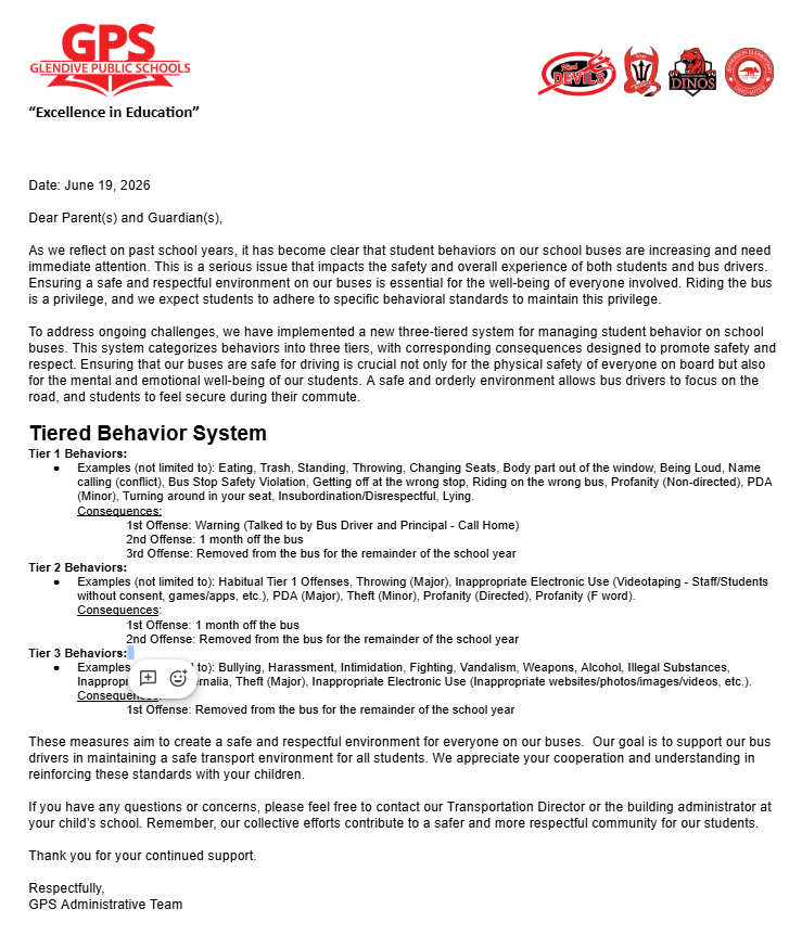 GPS 26-27 Bus Letter