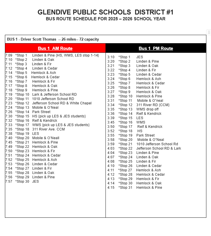 Bus 1 Route 26-27