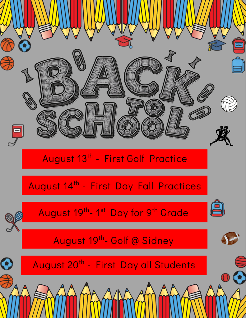 colorful back to school schedule