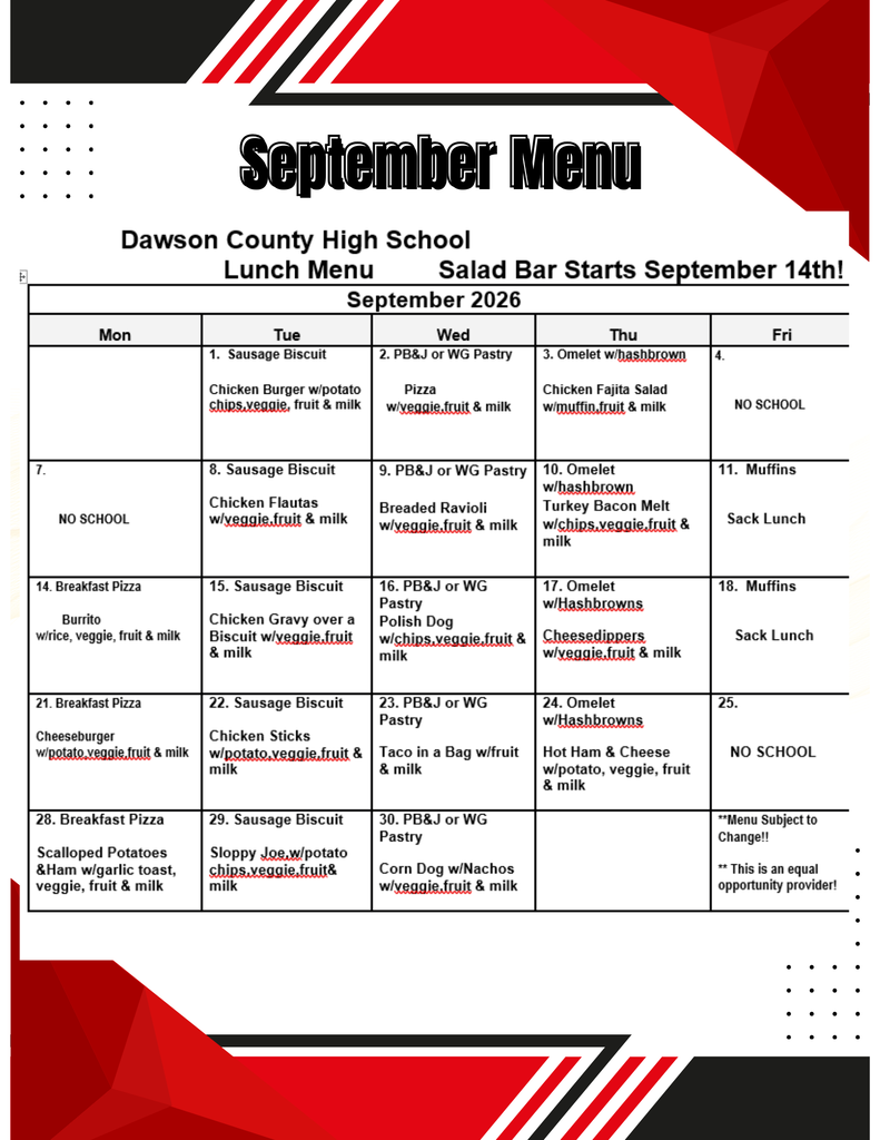 Lunch Menu