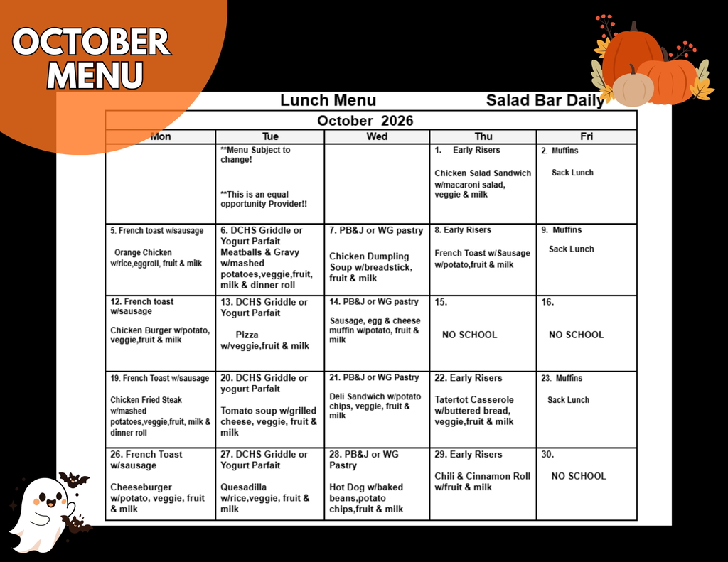 Oct menu
