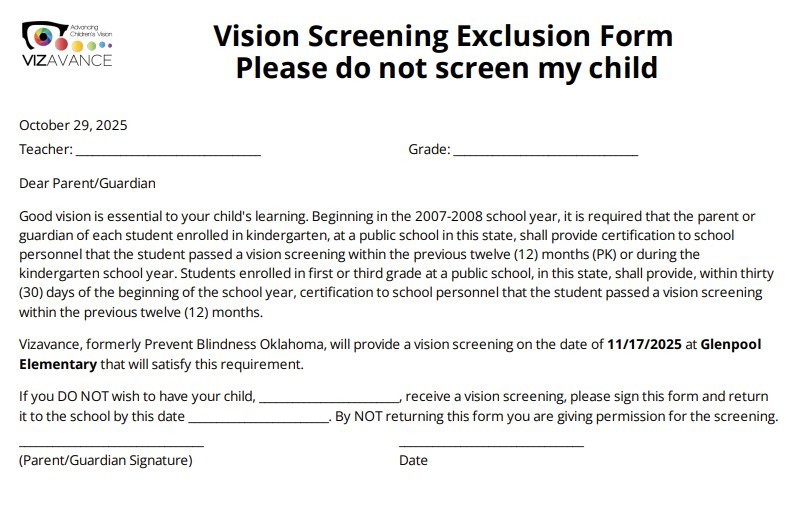 Vision Screening Opt Out