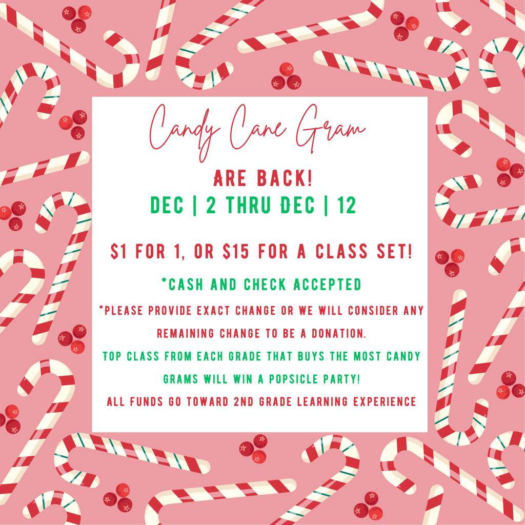 2nd Grade Candy Cane Gram Flyer