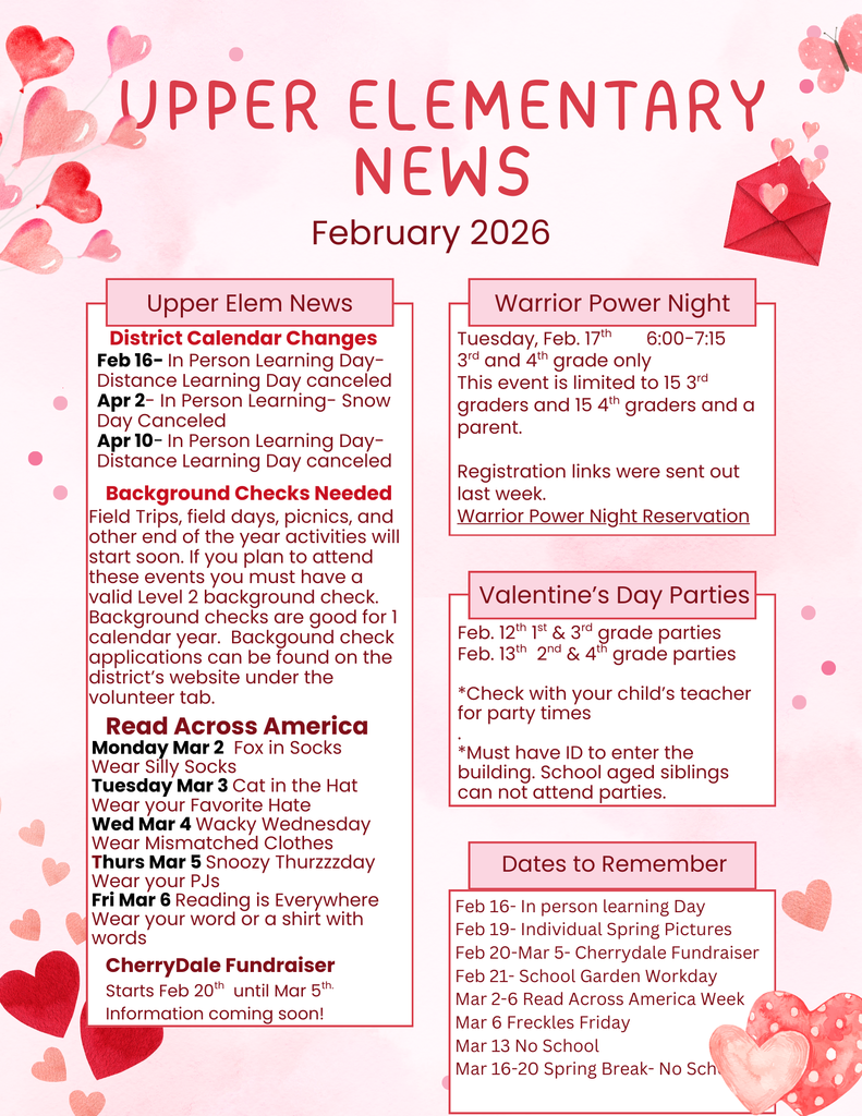 Upper Elem February News