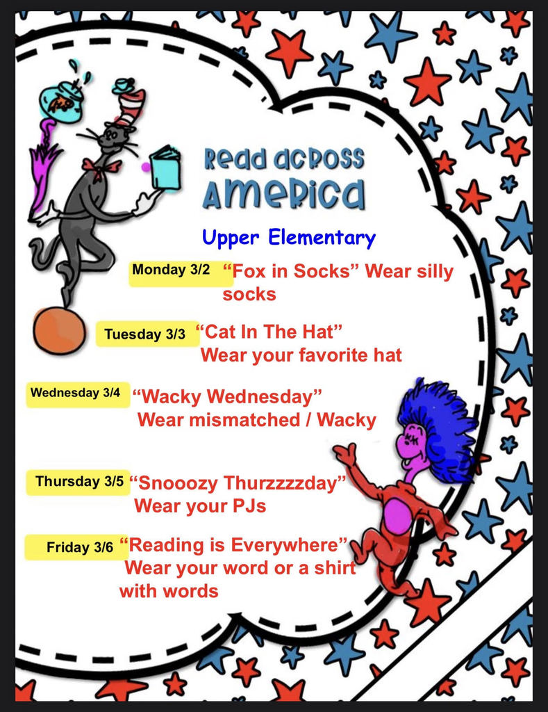 Upper Elem Read Across America March 2-6
