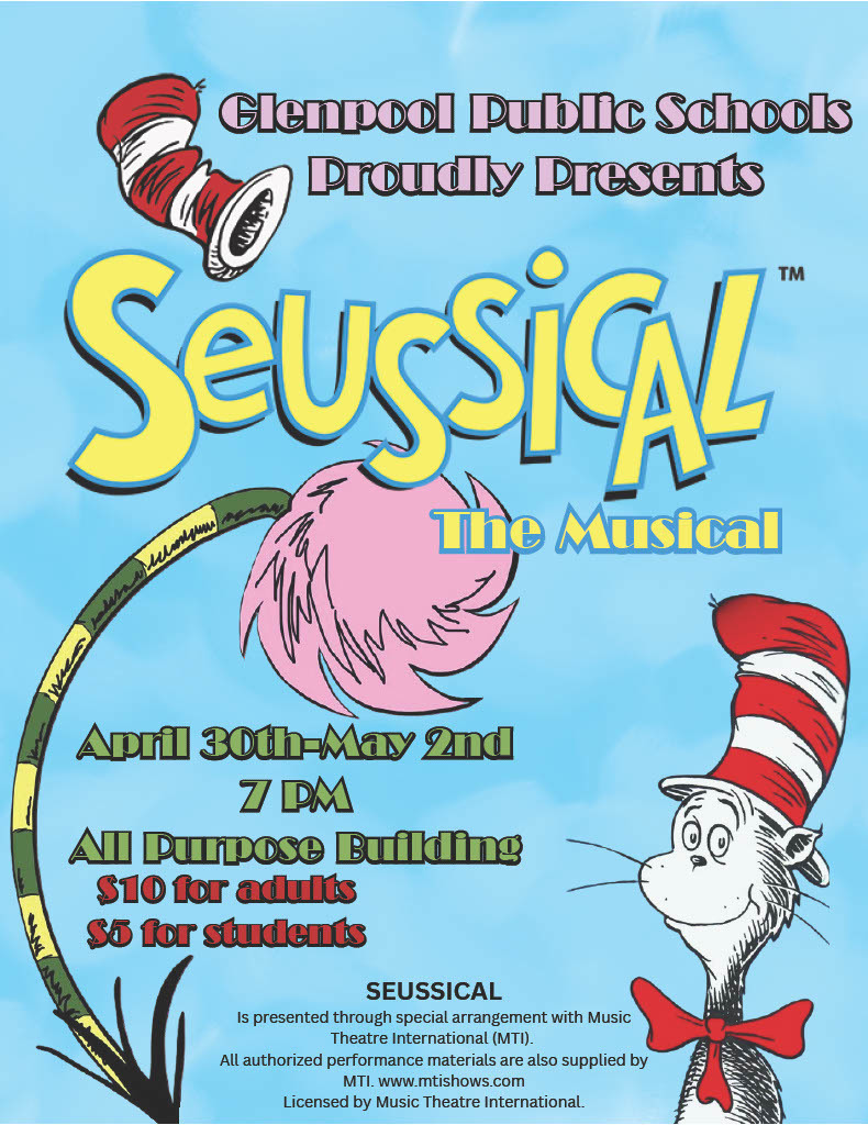 Seussical the Musical April 30-May 2 at Glenpool Schools
