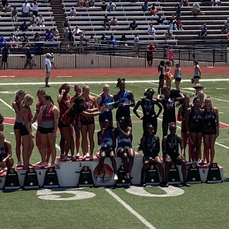 5A State Champions Girls 4x100, Kaylee Kendrick, Jada Blades, Tatyanna Braxton and Saniya Craven.