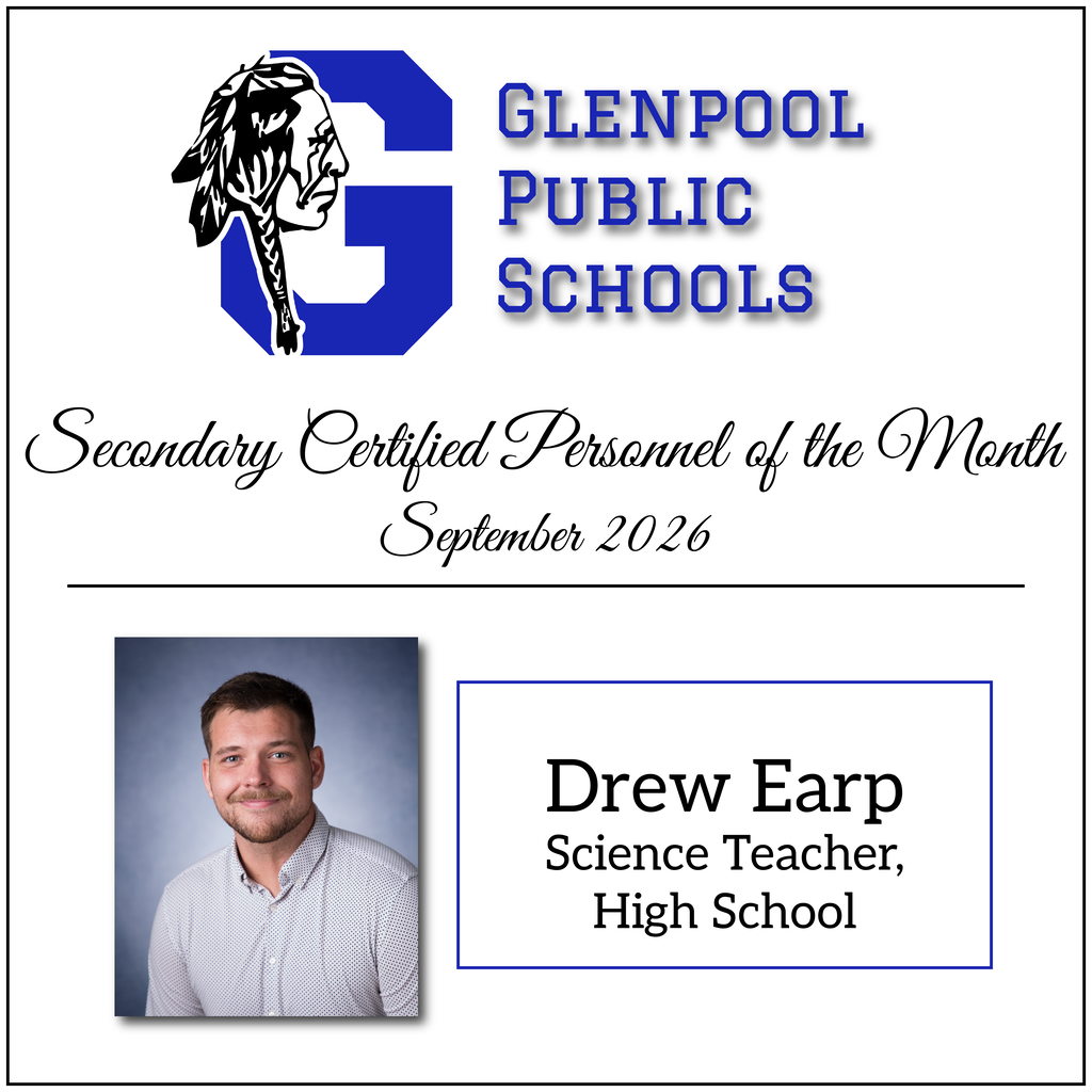 A certificate for Secondary Certified Personnel of the Month for September 2026, featuring Drew Earp, a high school science teacher.