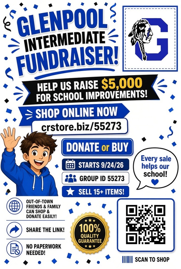 Glenpool Intermediate Cookie Dough+ Fundraiser Flier