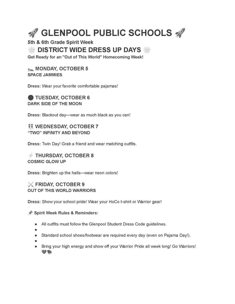 Homecoming Next Week
