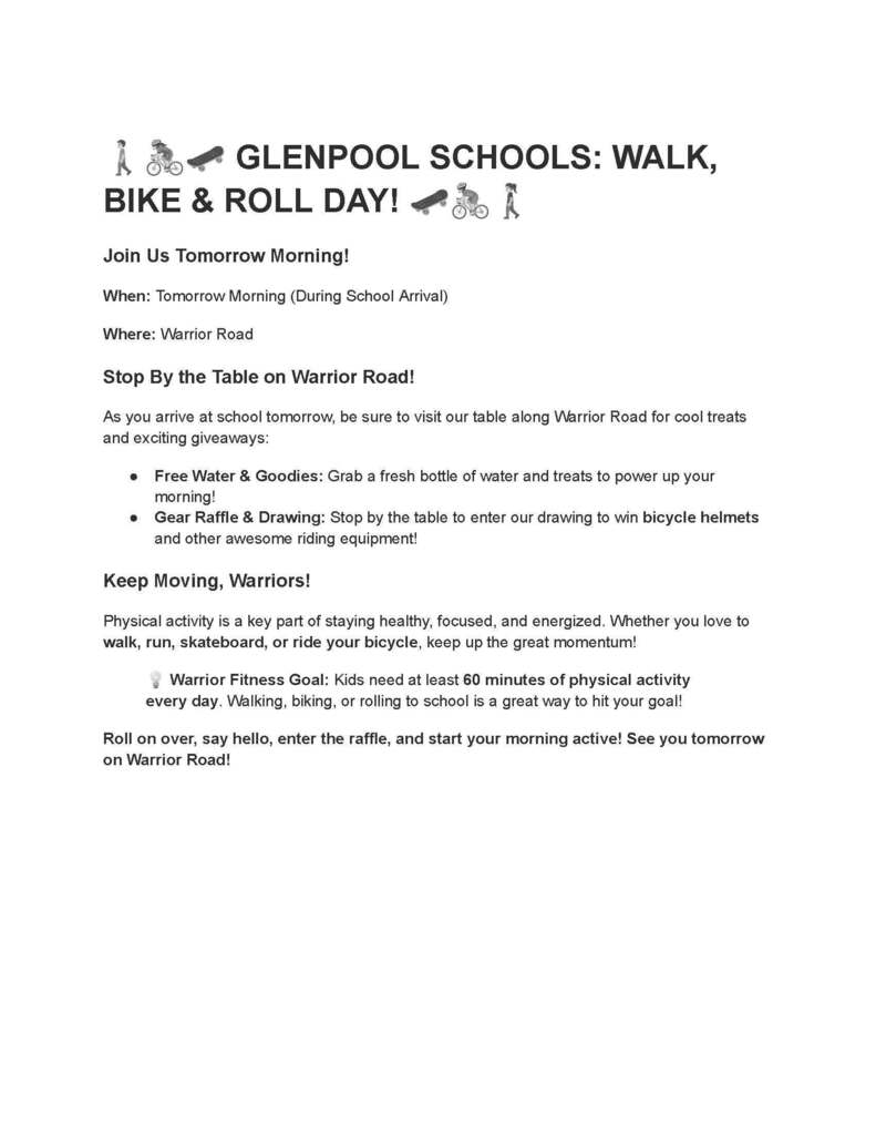 Glenpool Schools Walk, Bike, & Roll