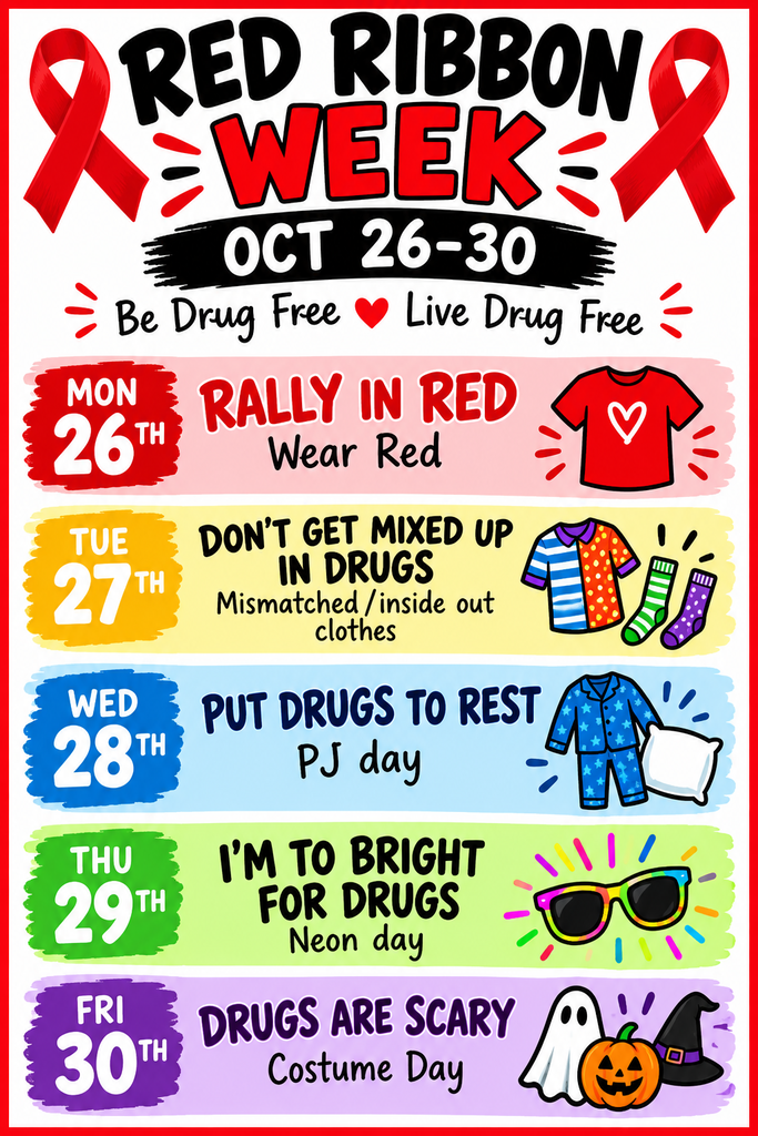 Upper Elem Red Ribbon Week Dress Up Days