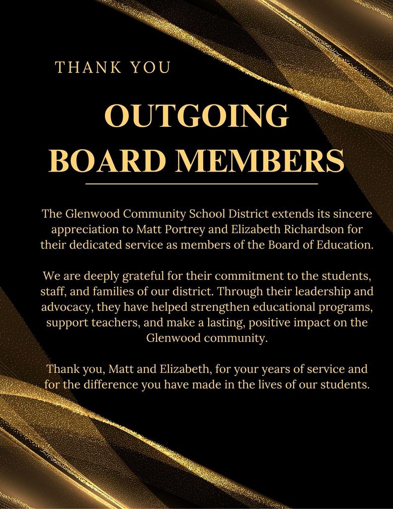 Outgoing Board Member Thank You