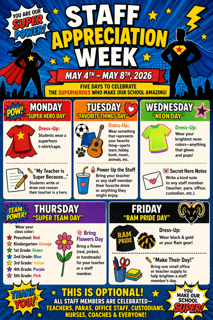 Elementary PK-5 Appreciation Week 2026