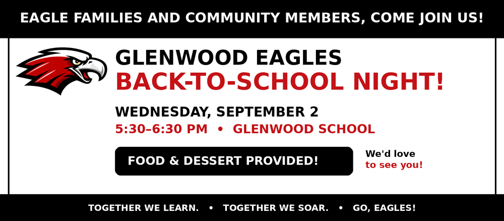 Back-to-School Night, Wednesday, Sept. 2 from 5:30 to 6:30 p.m.
