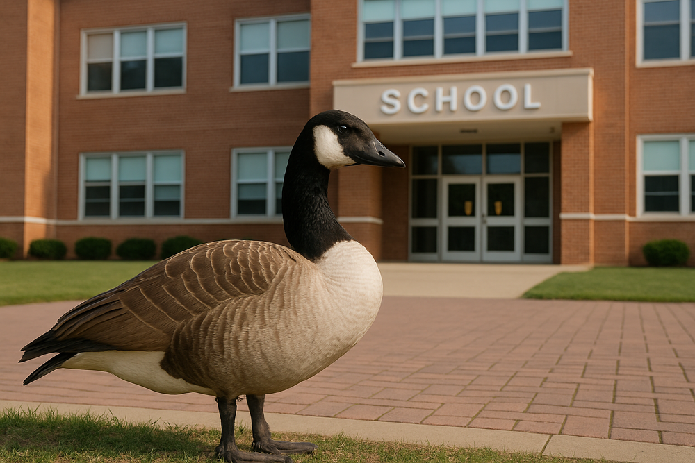 goose at school