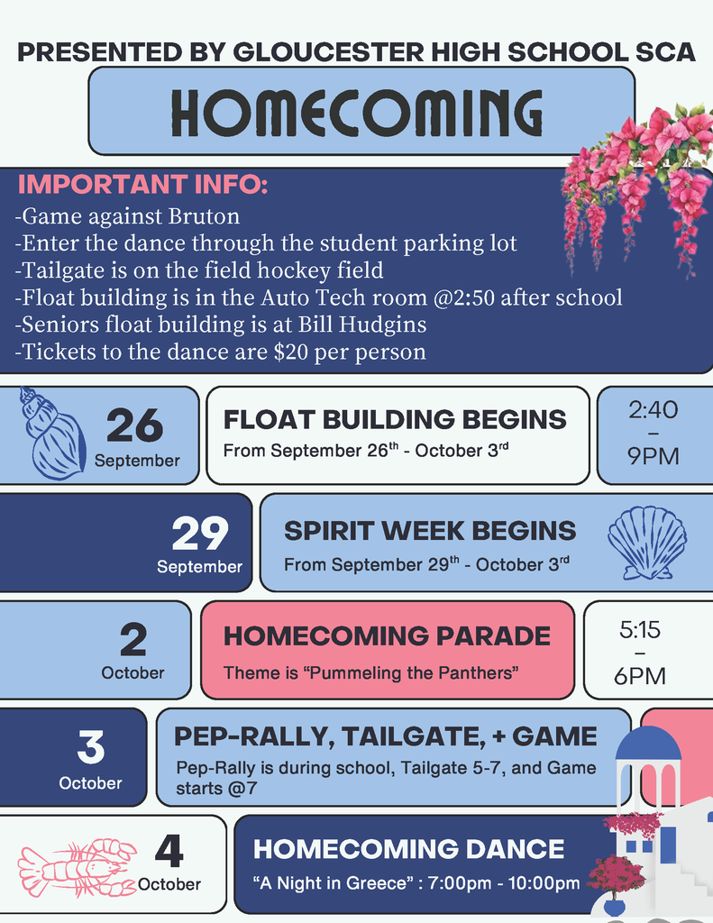 🎉🏈✨ Homecoming 2025 is almost here, Dukes! ✨🏈🎉  Get ready for a week full of spirit, tradition, and celebration! From float building and spirit week themes to the parade, pep rally, big game, and our “A Night in Greece” dance — it’s going to be an unforgettable Homecoming. 💛❤️  Check out all the important dates and details on the flyers below, and let’s show off that Duke pride all week long. 🙌  #DukesHomecoming2025 #DukePride #OnceADukeAlwaysADuke