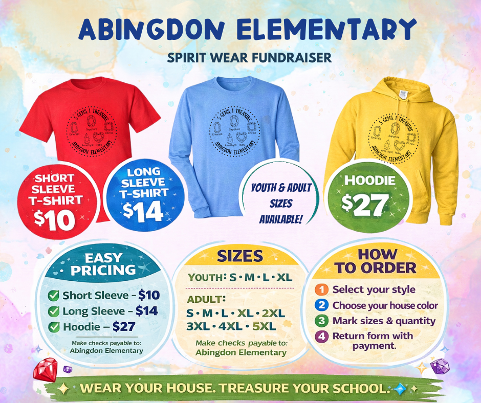 ABINGDON ELEMENTARY SPIRIT WEAR FUNDRAISER 