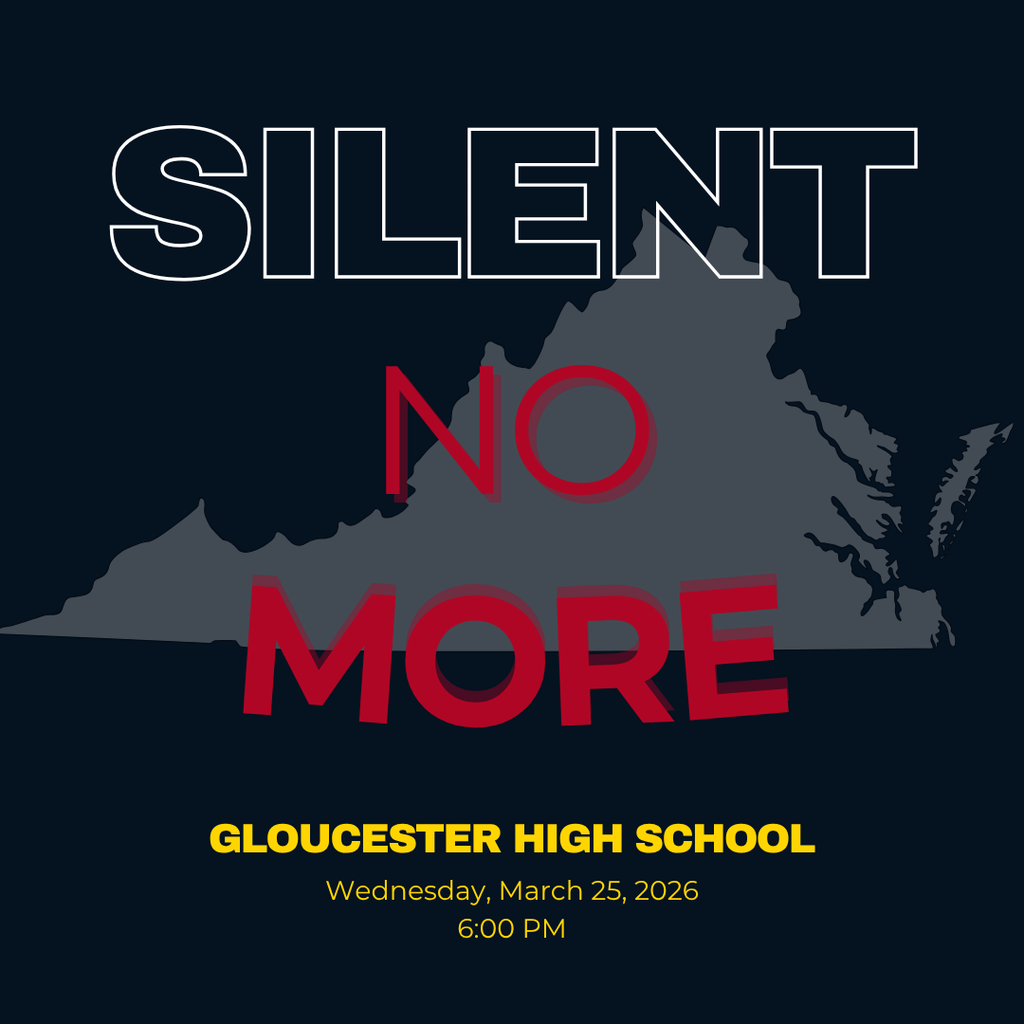 Gloucester High School will host Silent No More, a drug awareness presentation for students, parents, caregivers, and community members. Students in grades 9 and 10 will attend during the school day. A community presentation will be held at 6:00 PM on Wednesday, March 25 at Gloucester High School. This event supports our community’s efforts to raise awareness and promote prevention in the fight against the opioid crisis. The presentation is designed to inform and inspire, emphasizing the importance of prevention and awareness.