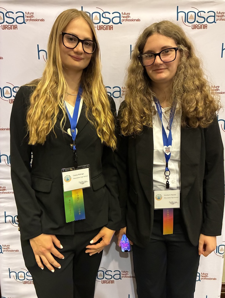 🏥✨ Congratulations to our GHS HOSA students! ✨🏥  We are proud to recognize our students for their outstanding performance at the 2026 HOSA State Leadership Conference in Roanoke, VA.  👏 Casey Billings and Jocelynn Nester placed 6th in the state in CPR & First Aid. 👏 Kennedy Wilhite and Rylie Jeffery placed 3rd in the state in EMT and have qualified to compete at the International Leadership Conference in Indianapolis, Indiana!  Your hard work, dedication, and commitment to the healthcare field make us proud. Congratulations on representing GHS so well!