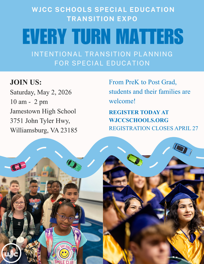 🌟 Exciting Transition Fairs Across Virginia This May! 🌟 There are some amazing opportunities coming up for students with disabilities and their families to explore transition planning—from Pre-K through post-graduation! These events are a great way to connect with resources, learn about future pathways, and build confidence for life after school. 📍 WJCC Transition Expo 🗓 May 2 ⏰ 10:00 AM – 2:00 PM 📍 Jamestown High School ✨ WJCC is hosting their 1st Transition Expo, and families from all divisions are welcome! 👉 Check out the flyer to register! 📍 Statewide Transition Fair (SCHEV + VCU Center on Transition) 🗓 May 15 ⏰ 10:00 AM – 2:00 PM ✨ A statewide event bringing together valuable transition resources and experts. 👉 See flyer to register! These events are a fantastic way to learn about education, employment, independence, and support services available to students as they plan for the future. 💬 Don’t miss out—mark your calendars and share with families who may benefit! #TransitionPlanning #SpecialEducation #FutureReady #VirginiaSchools #PreETS #LifeAfterHighSchool