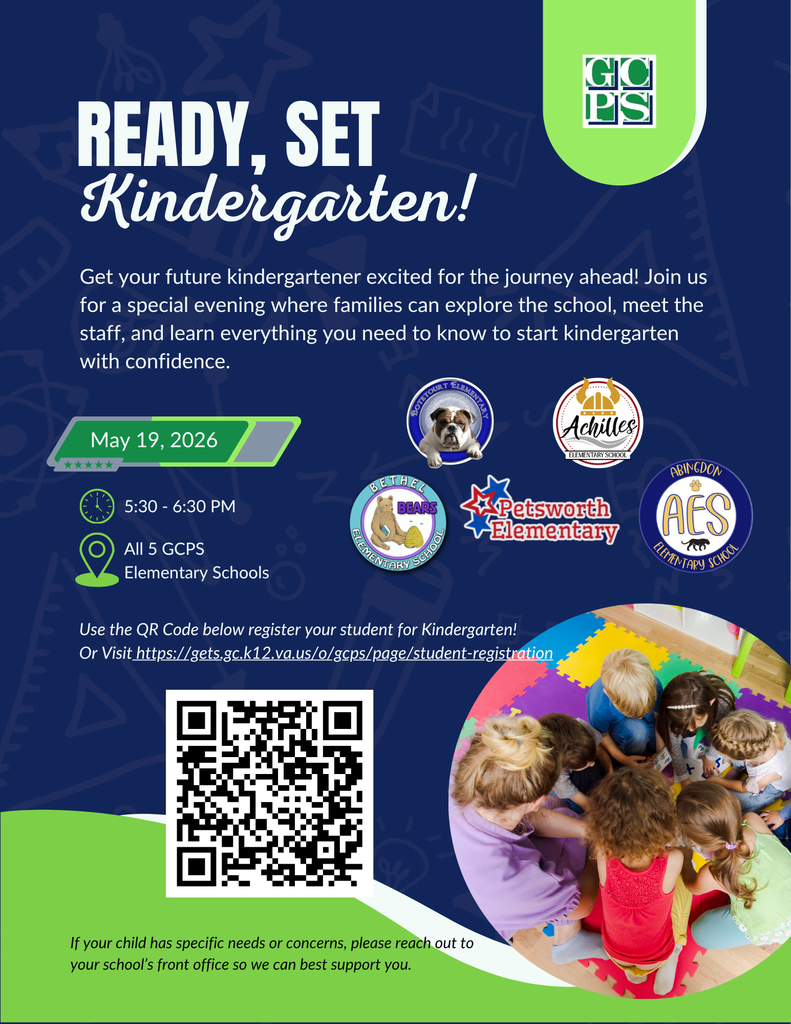 Ready Set Kindergarten on May 19th from 5:30-6:30 PM