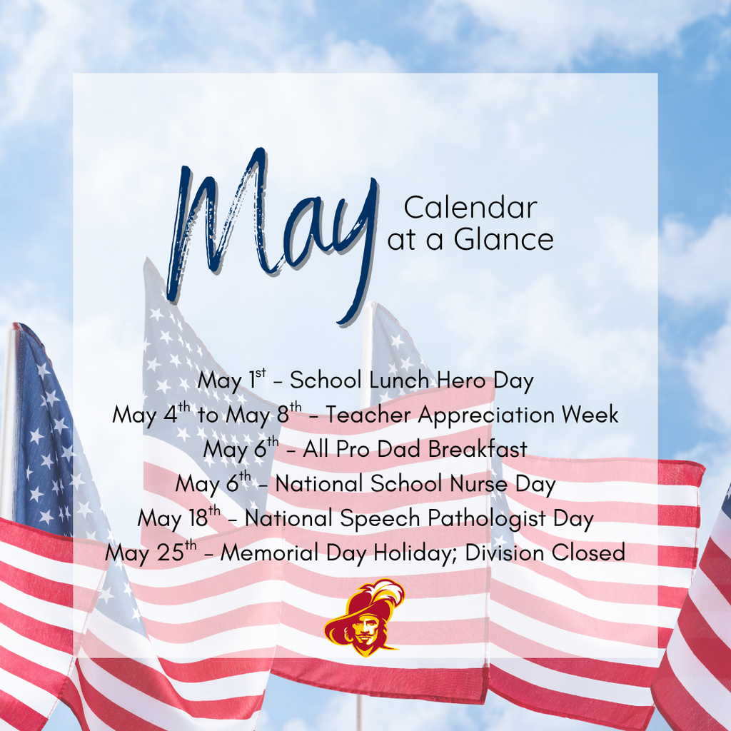 📅 GHS May at a Glance  As we wrap up the school year, May is a time to celebrate the people who make Gloucester High School such a special place—from our teachers and nurses to all who support our students each day.  Be sure to check the GHS website for additional events, activities, and important updates!