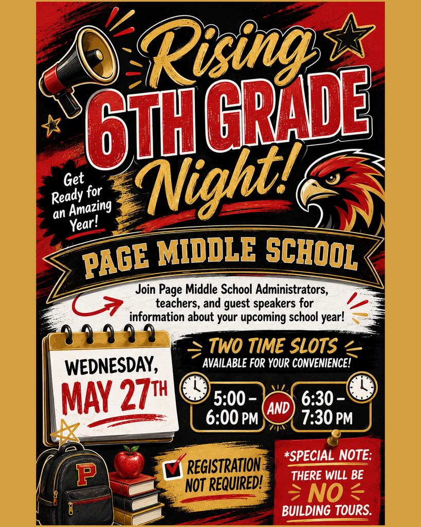 Rising 6th Grade Night at Page Middle School!
