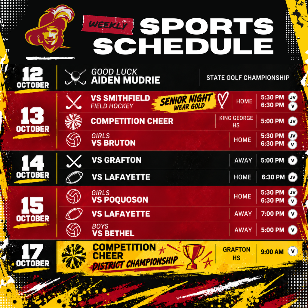 Weekly Sports Schedule