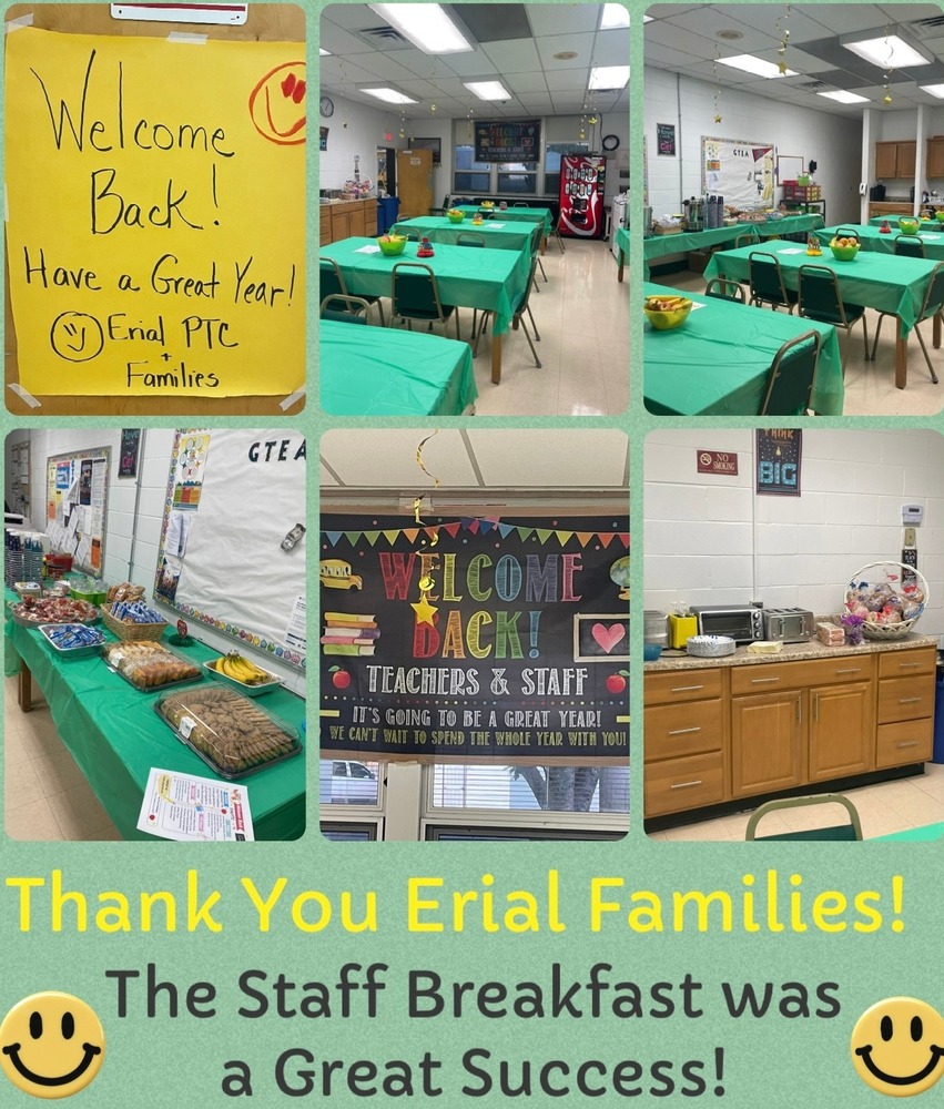 Thank you to the Erial PTC for a deliciious breakfast.