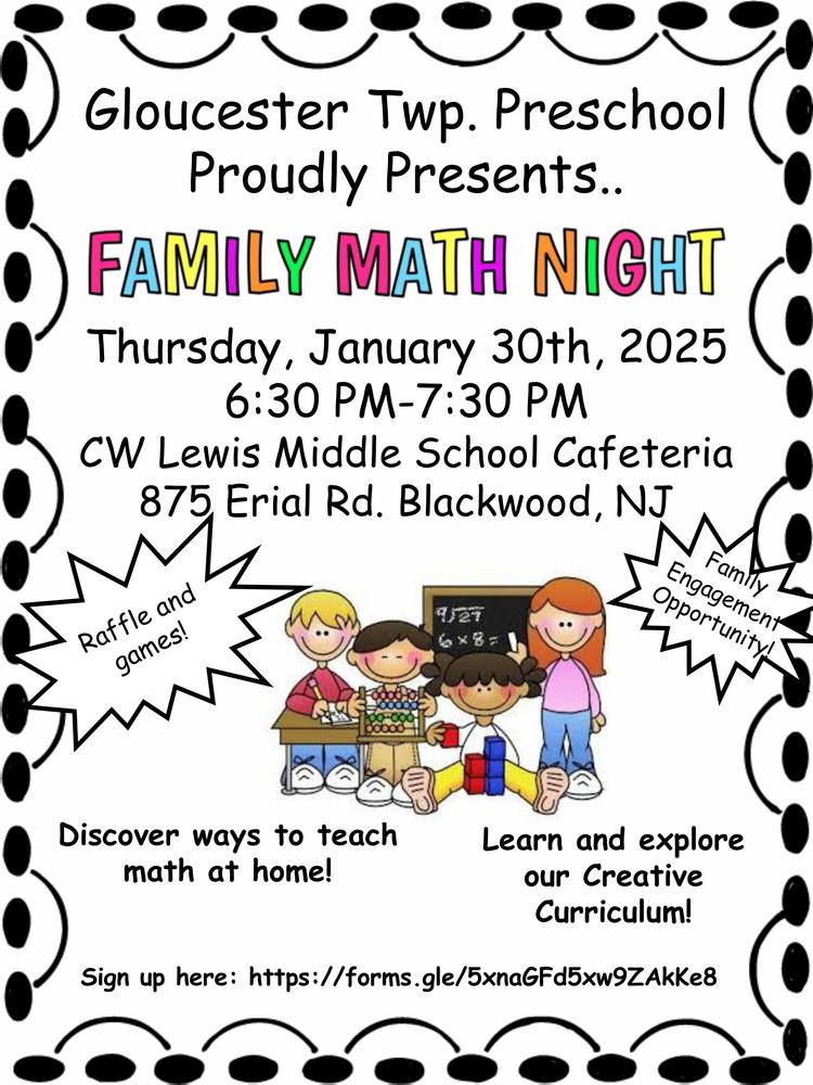 Family Math Night Flier
