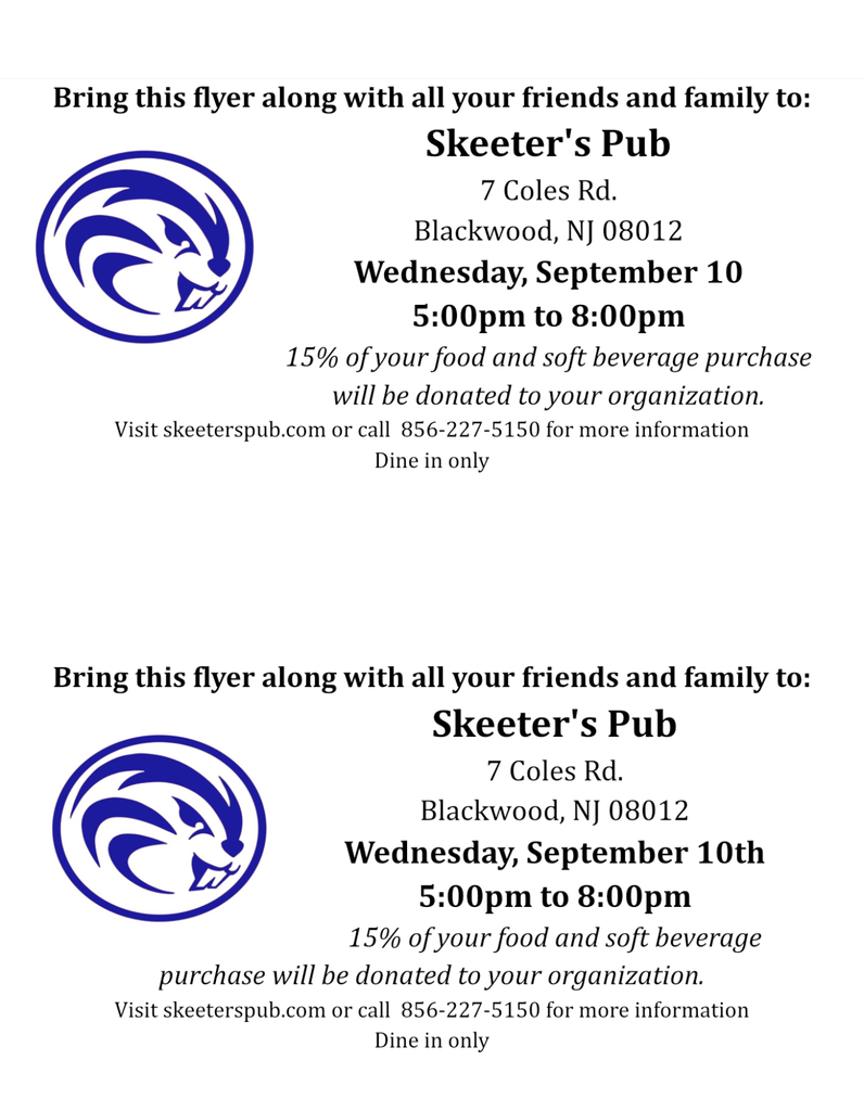 Skeeters Dine and Donate Flyer