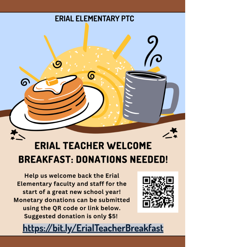 Erial Teacher Breakfast Flyer