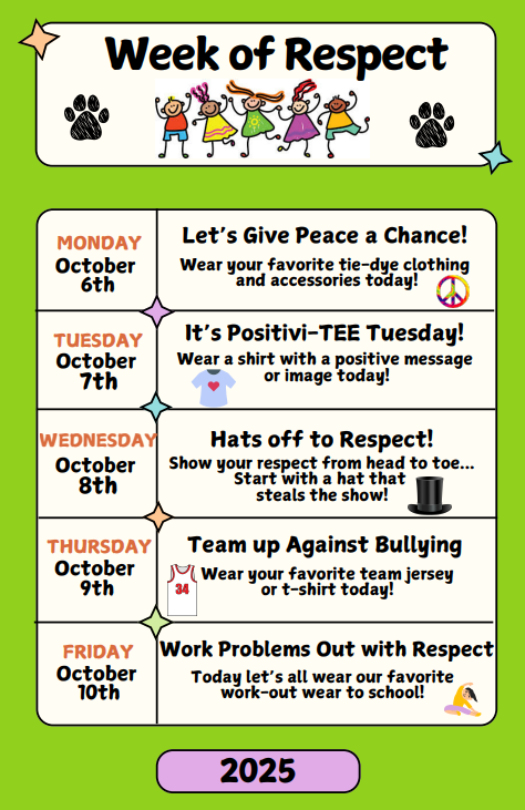 Week of Respect Daily Themes