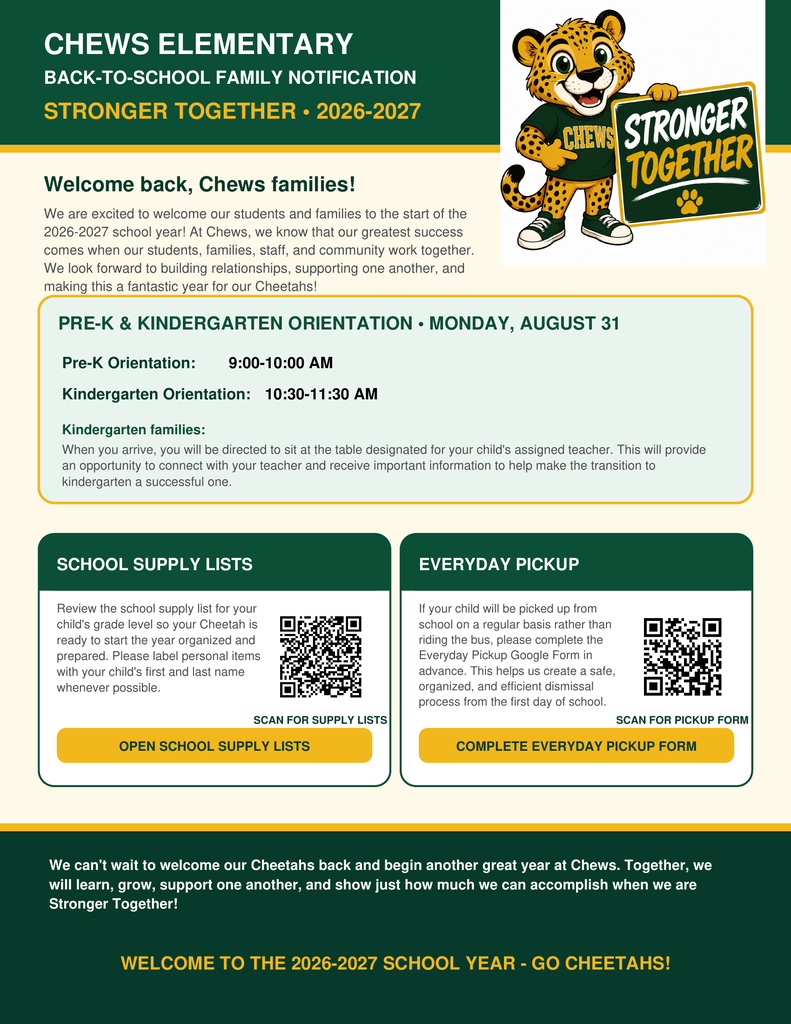 Chews Back-to-School Orientation