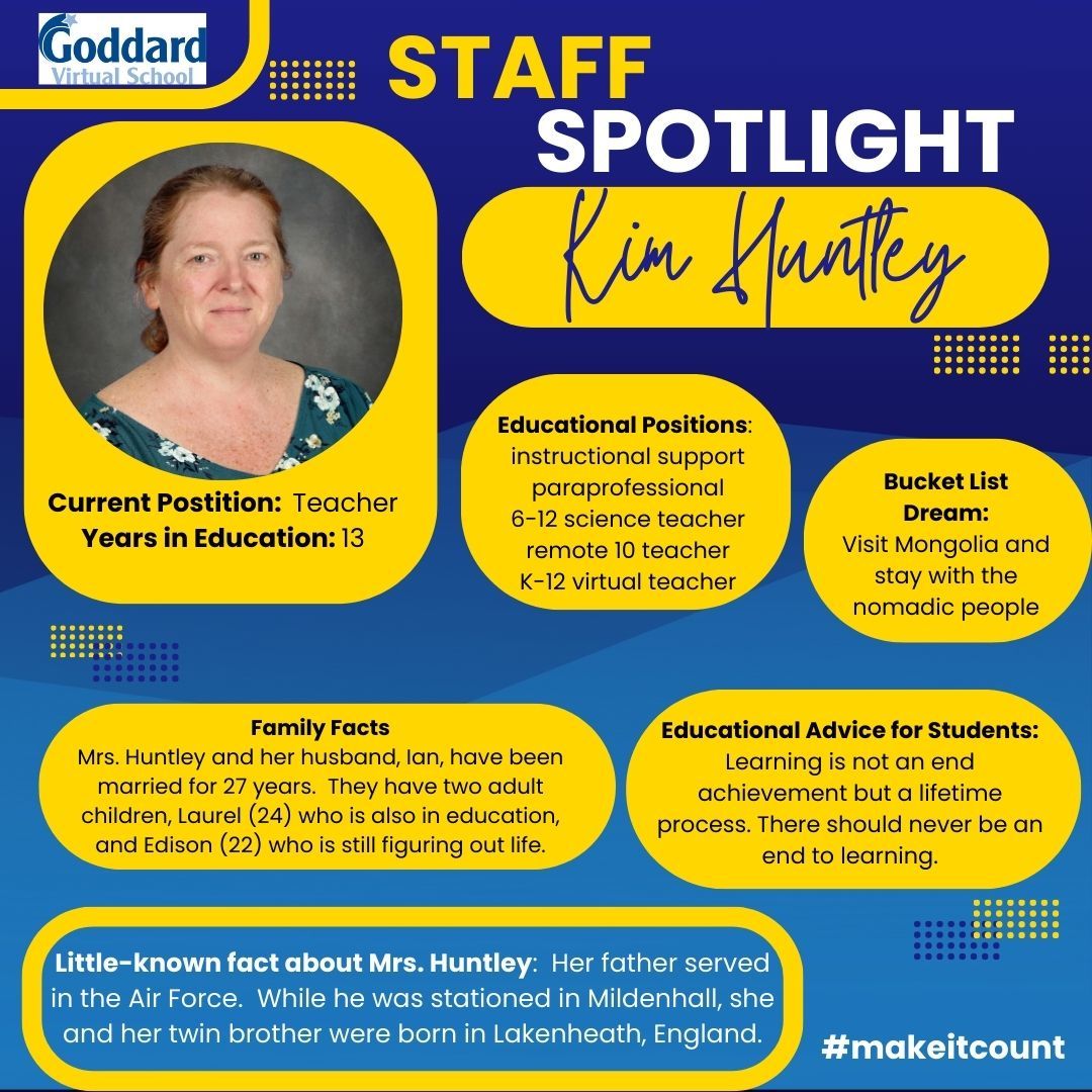 GVS Staff Spotlight - Mrs. Kim Huntley | Goddard Virtual School