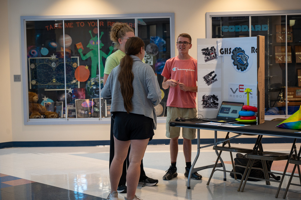 GHS Robotics Club members recruiting new members for the school year at the annual GHS Student Club & Activity Fair (held in the GHS Commons)
