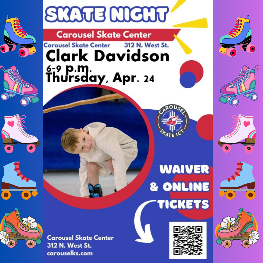 CDS SKATE NIGHT Families can save and get FREE Skate Rental when they purchase tickets online ahead of the event. (www.carouselks.com) Time: 6:00 PM-9:00 PM Date: 4/24/2025 Location: 312 N. West Street