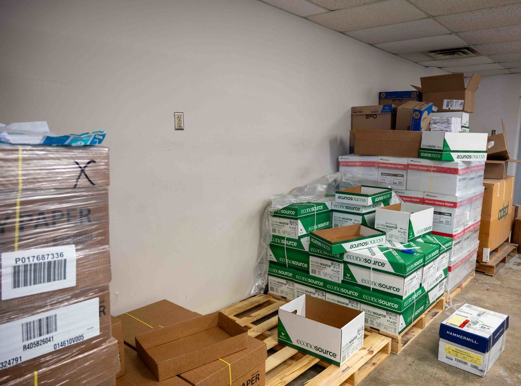 Stacks of paper boxes