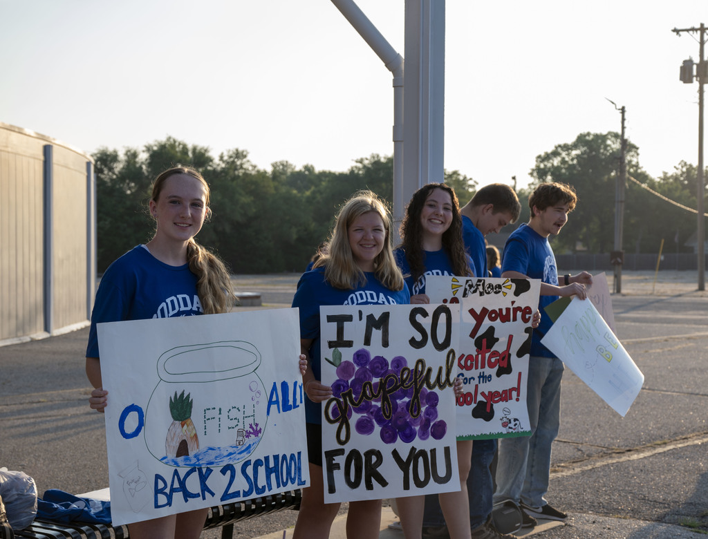 Goddard High School Student Council welcome back USD 265 Staff at the 2025 District Orientation event