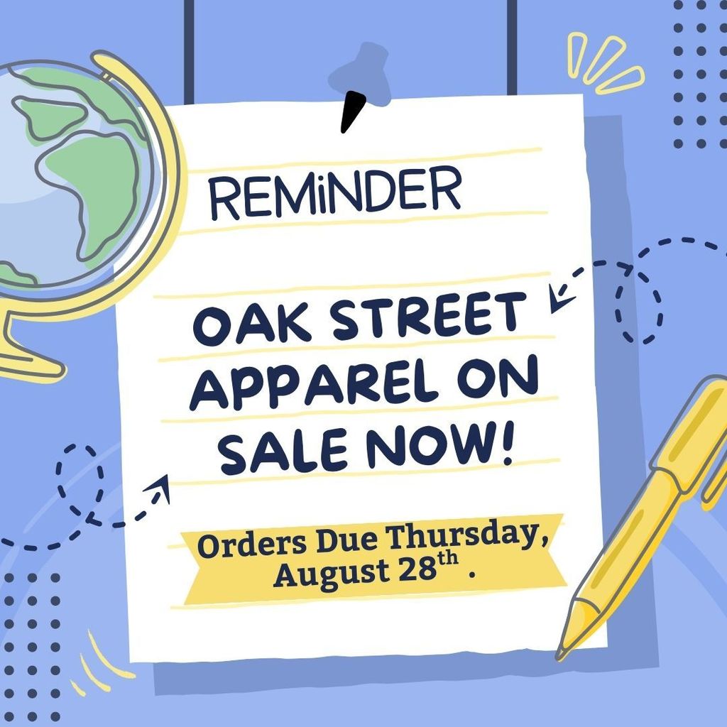 Apparel Order due by 8/28/25