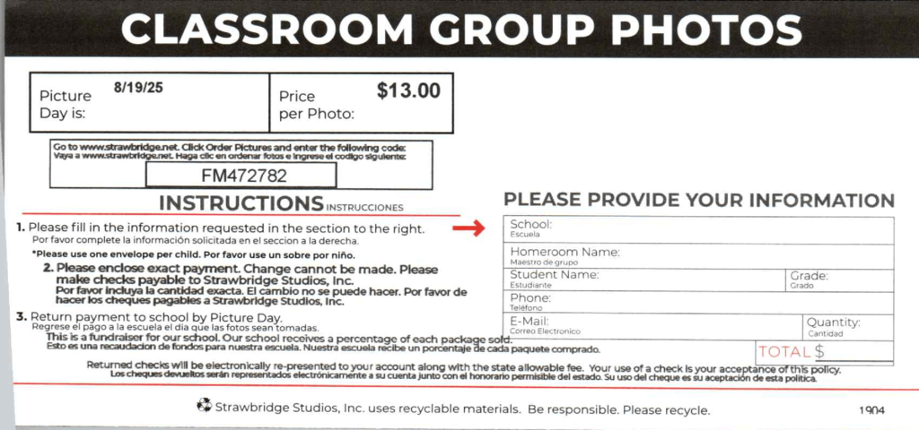 Group picture order form