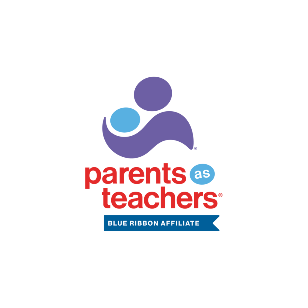 Parents As Teachers logo with Blue Ribbon Affiliate banner underneath