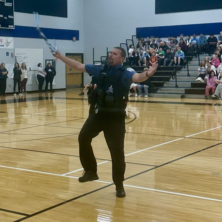 Officer Malcom with the Spirit Stick!