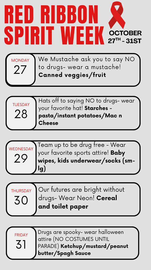 Red Ribbon Spirit Week