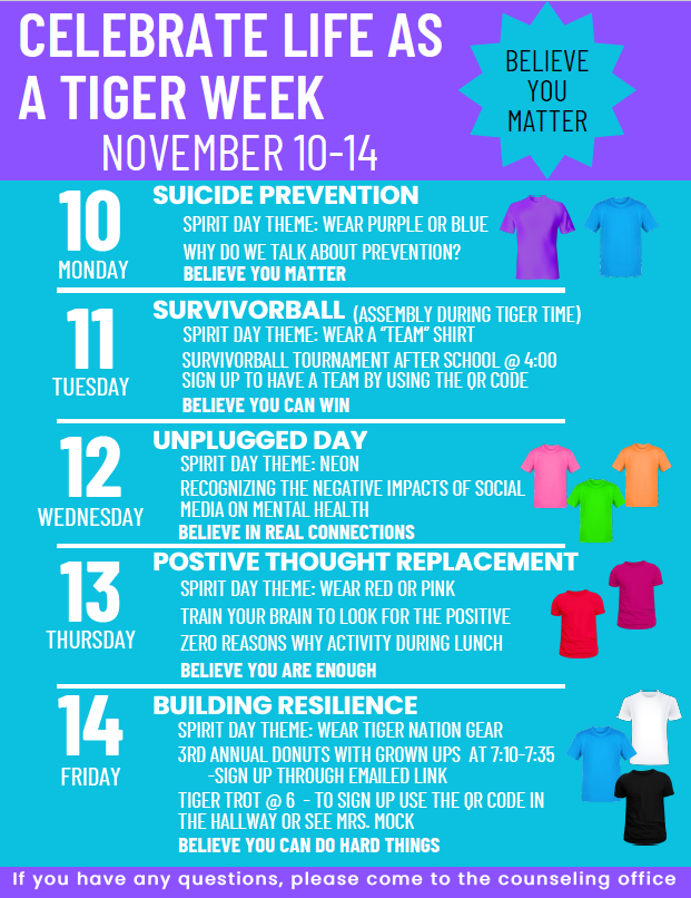 celebrate life as a tiger week events
